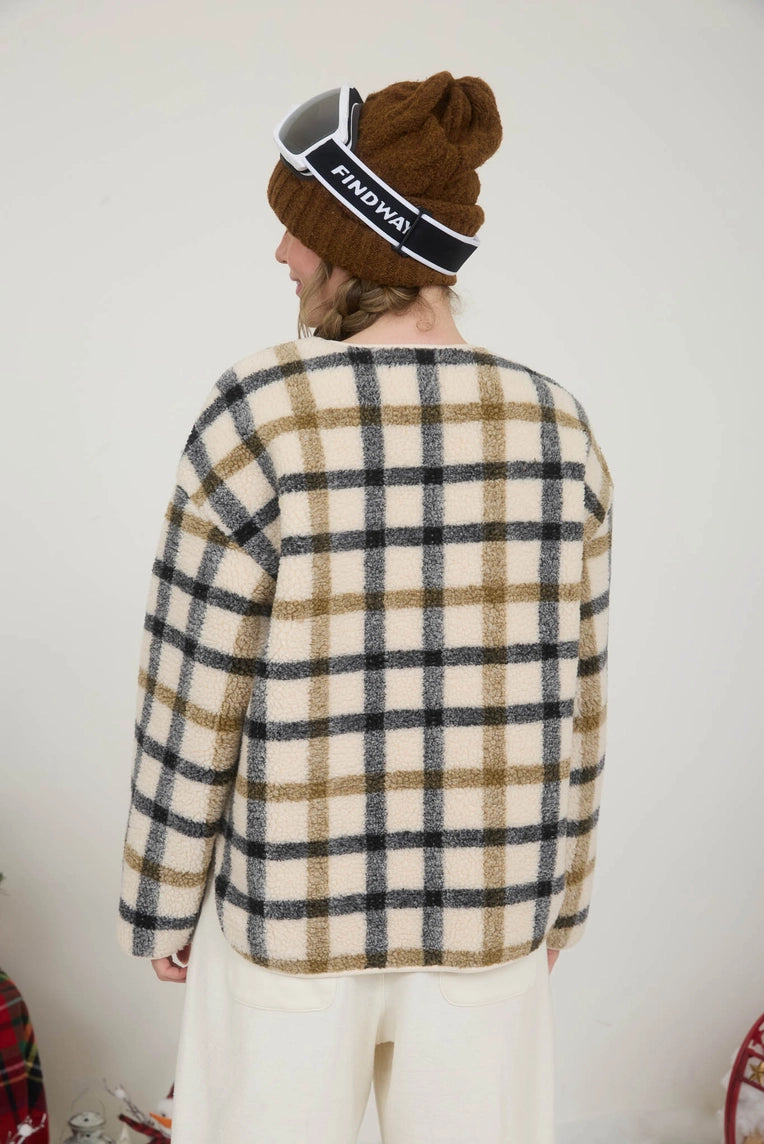 kelly plaid teddy shacket