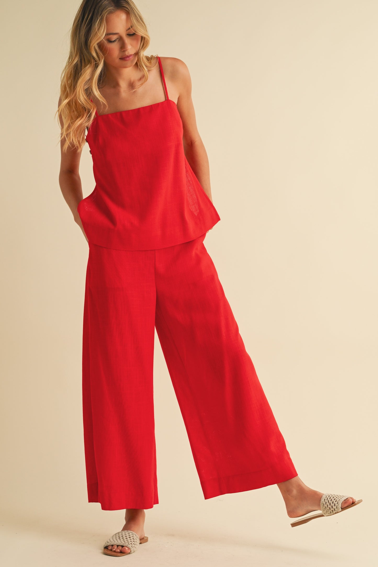 european summer matching set red