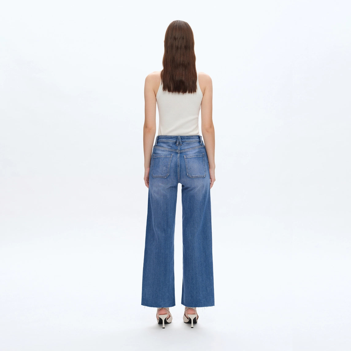 high rise relaxed straight utility pocket