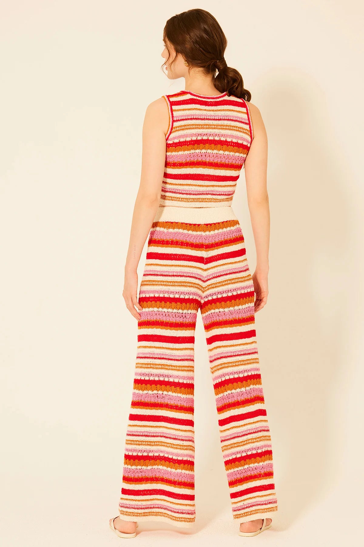 addison red/pink stripe knit pant