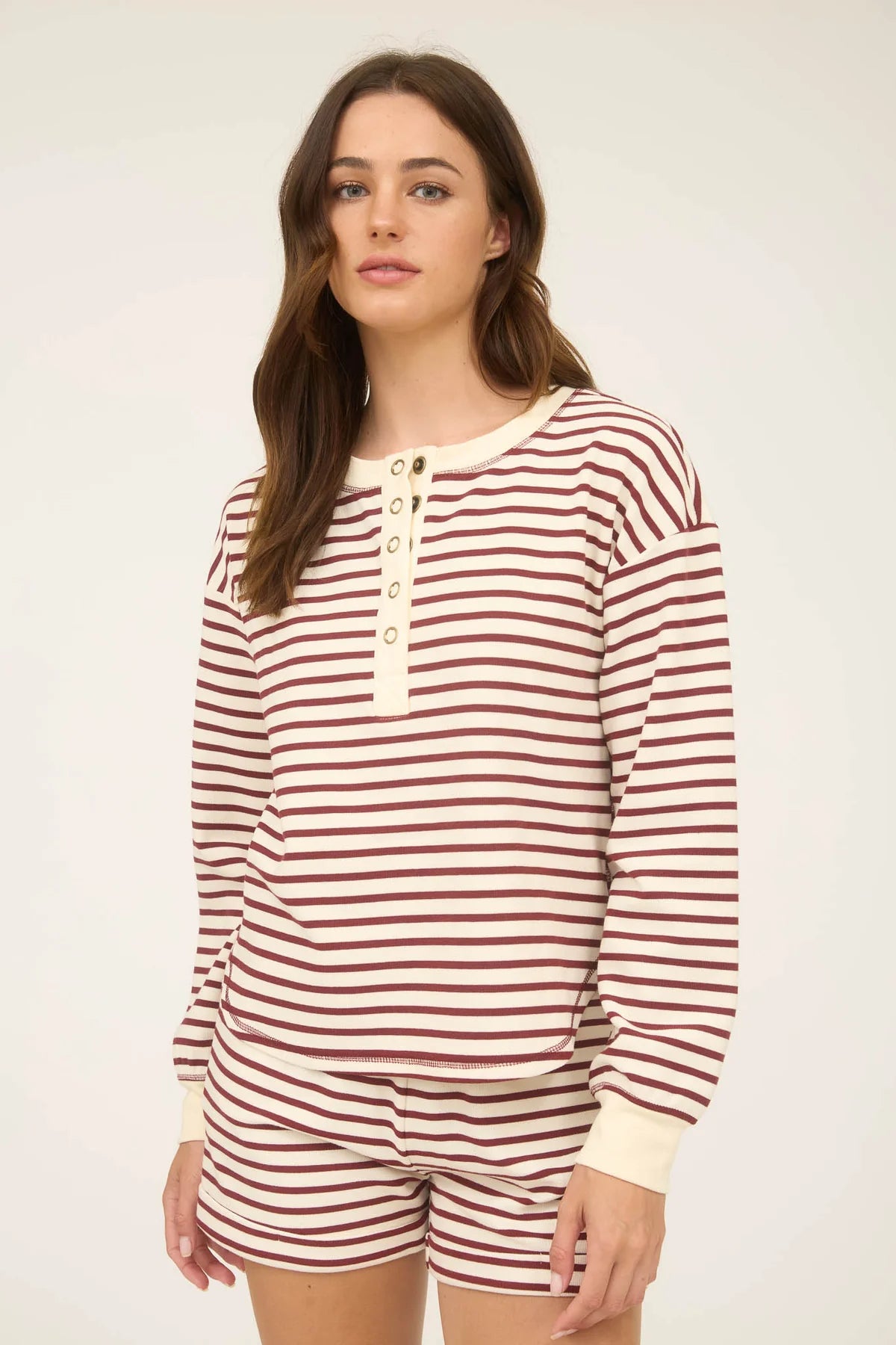 grayson stripe snap henley