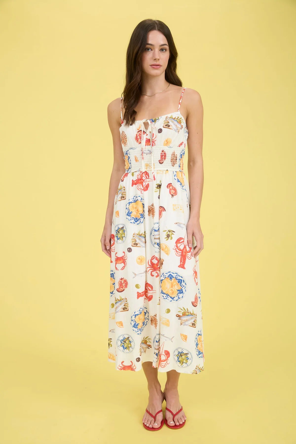 coastal lunch midi dress
