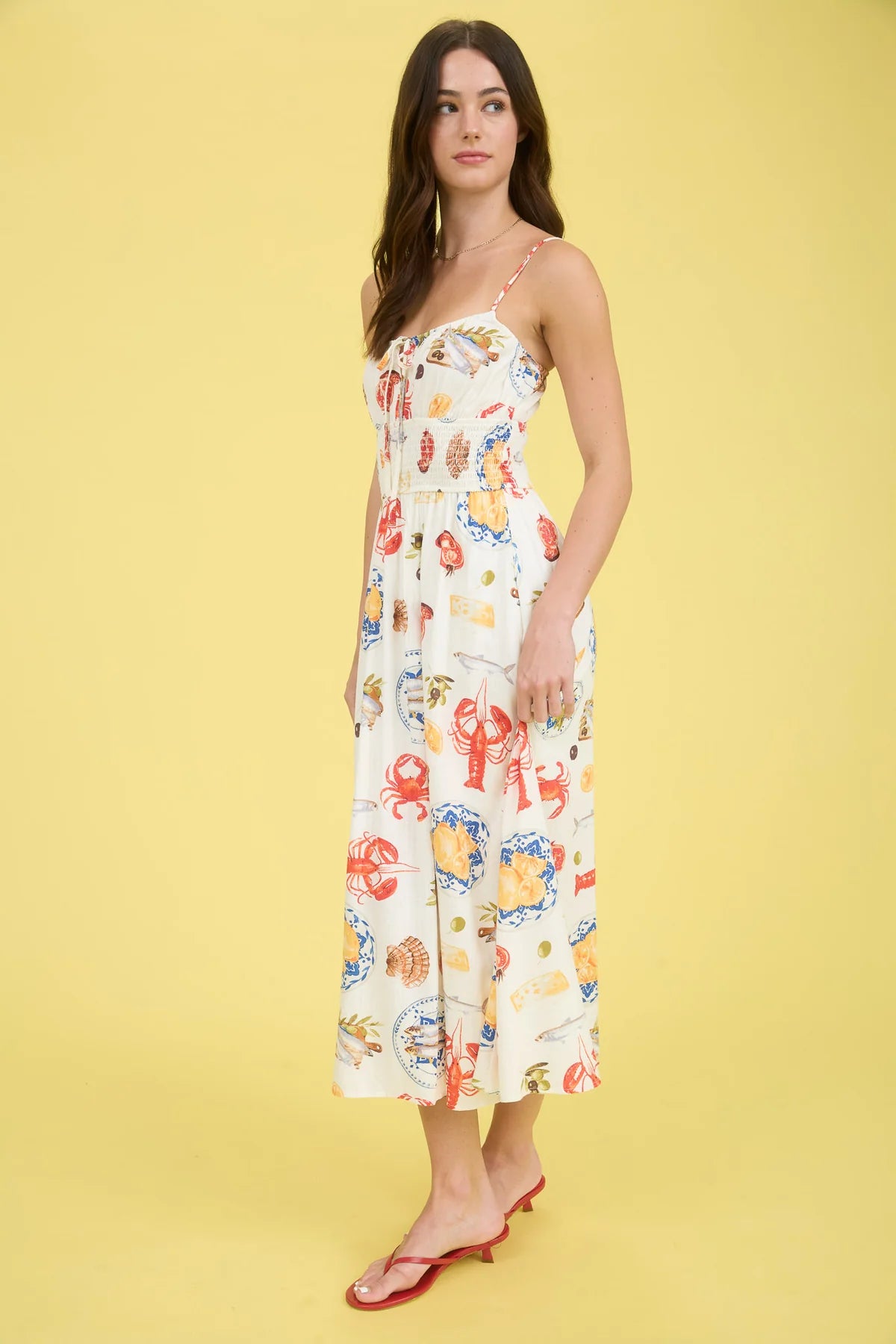coastal lunch midi dress