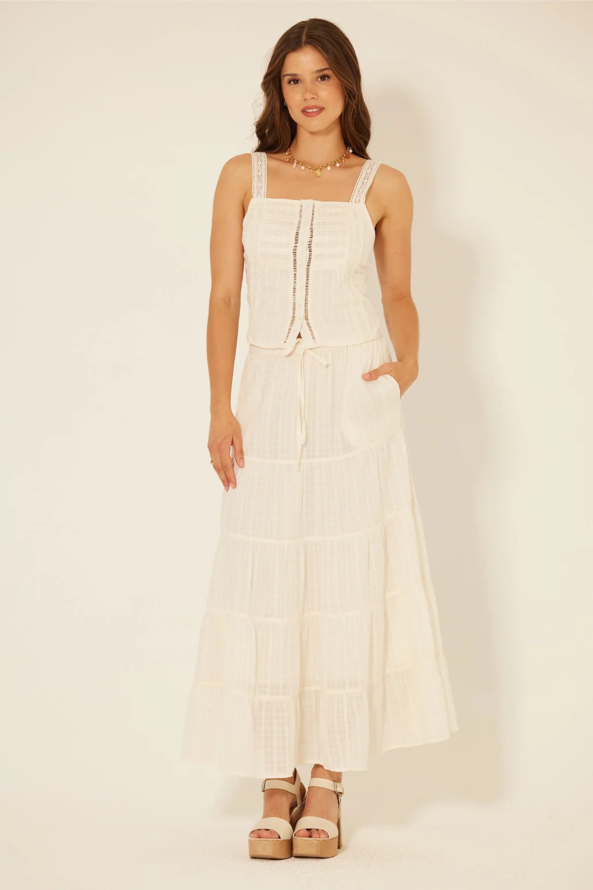 lotus cream gardenia skirt