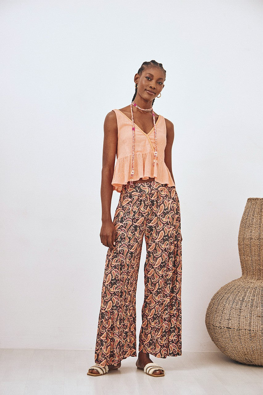 gf urpik printed pants blk/peach