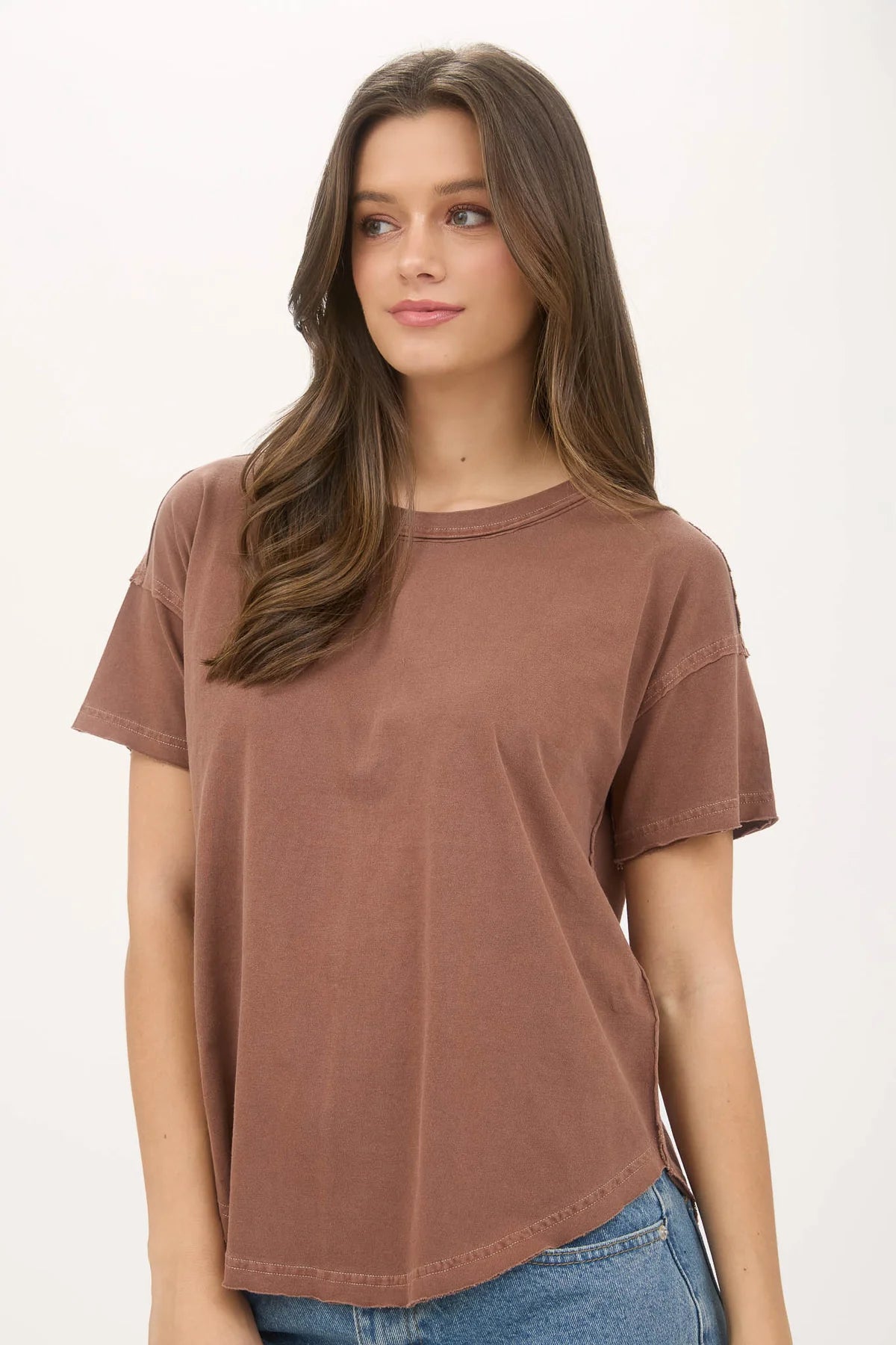 exposed seam raw edge tee