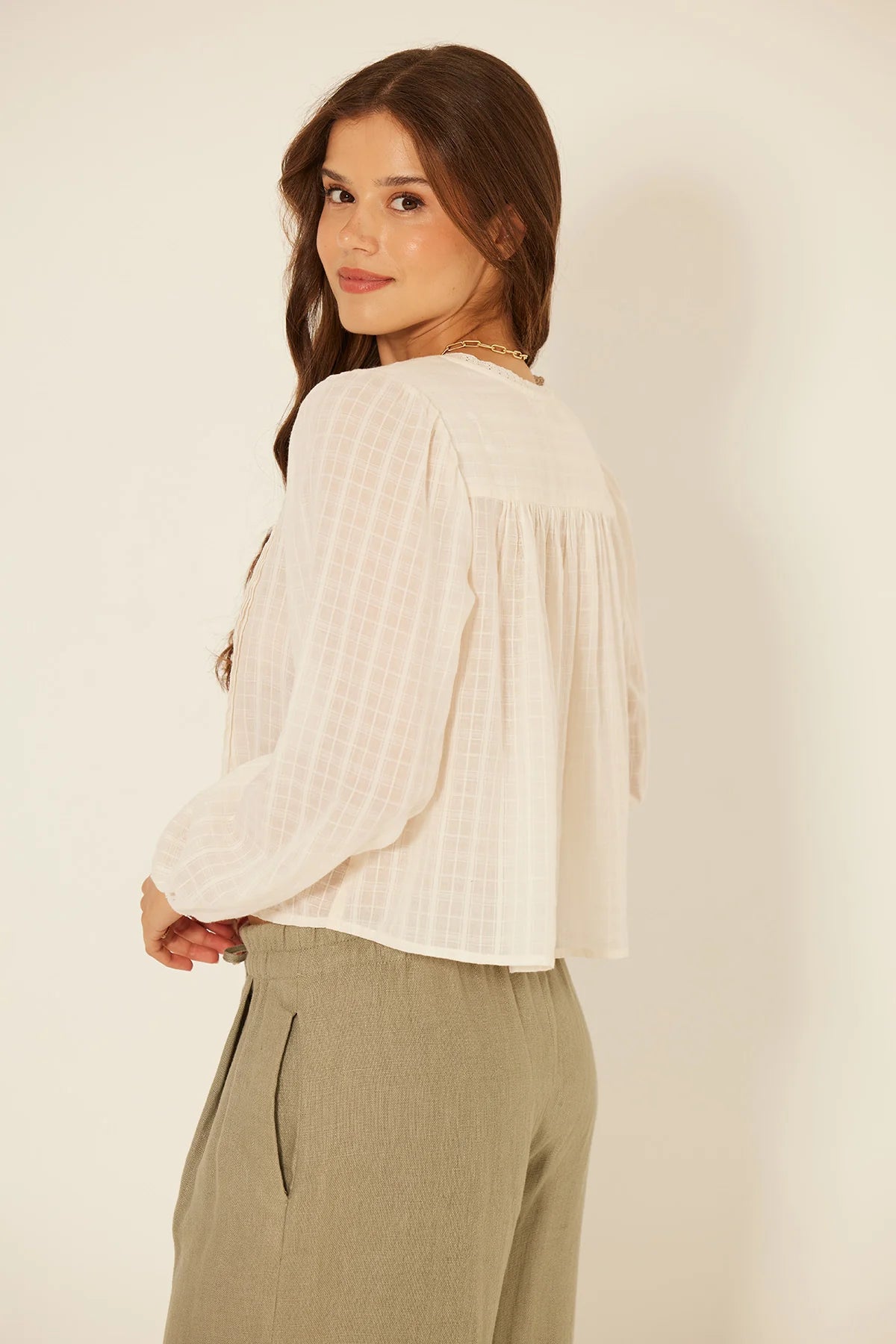 bila cream palace gardenia blouse