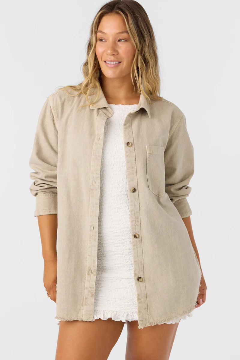 sevie shacket lt washed olive
