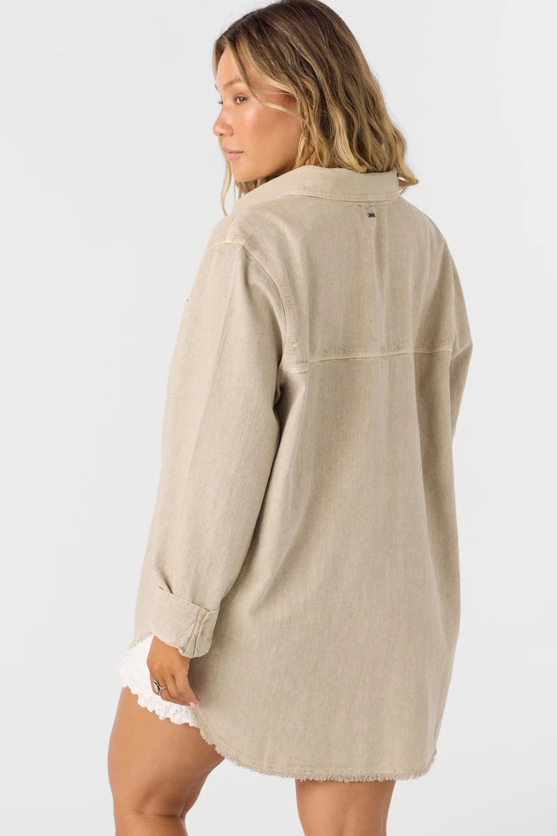 sevie shacket lt washed olive