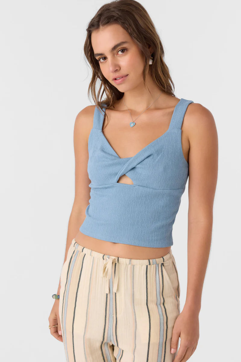 jayde faded denim twist tank