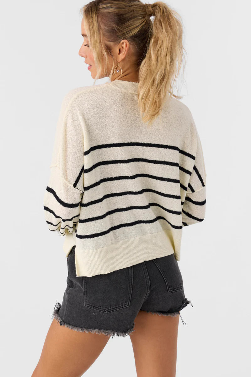 zephi blk & wht stripe knit