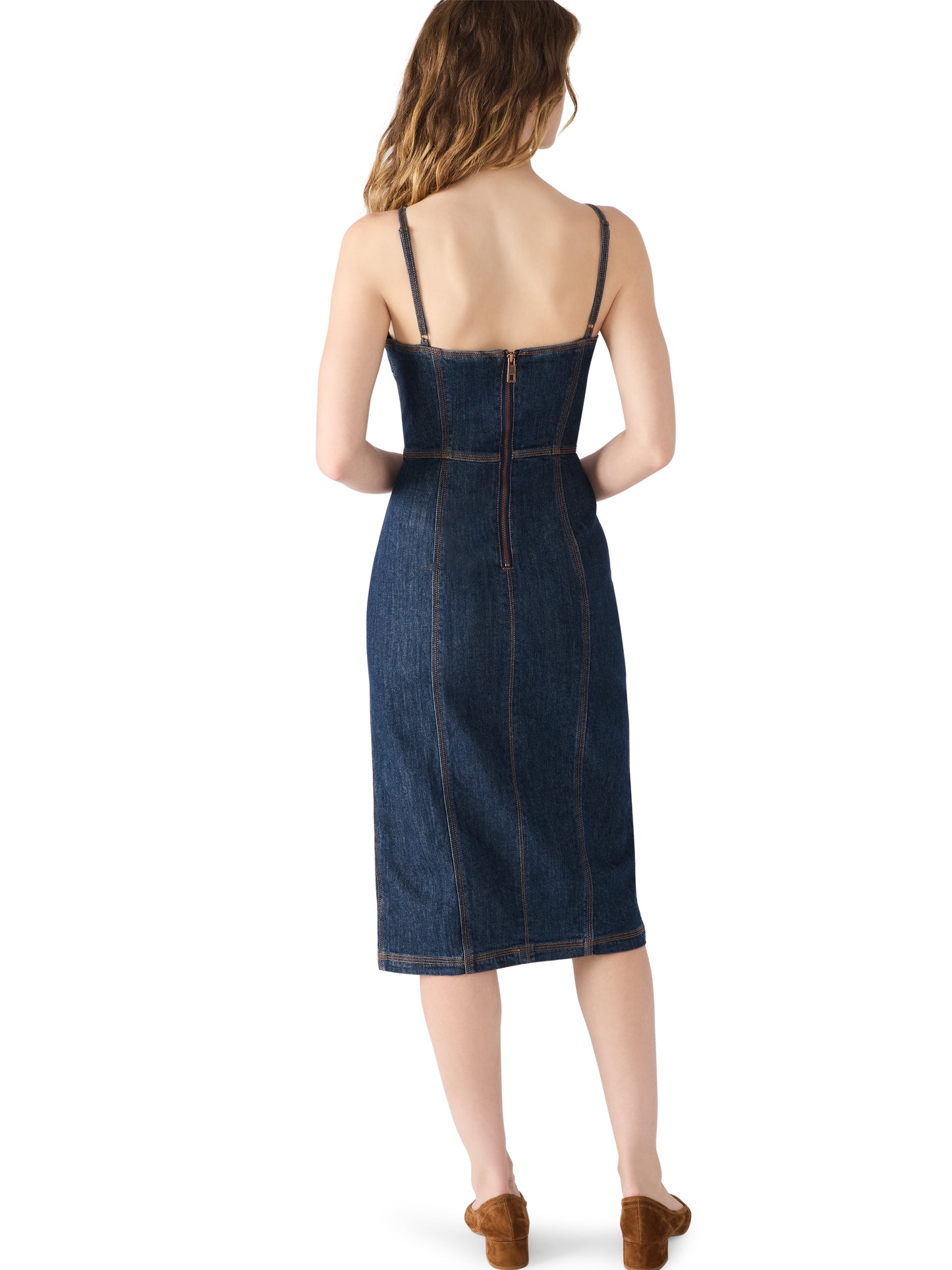 Gisellle washed denim midi dress