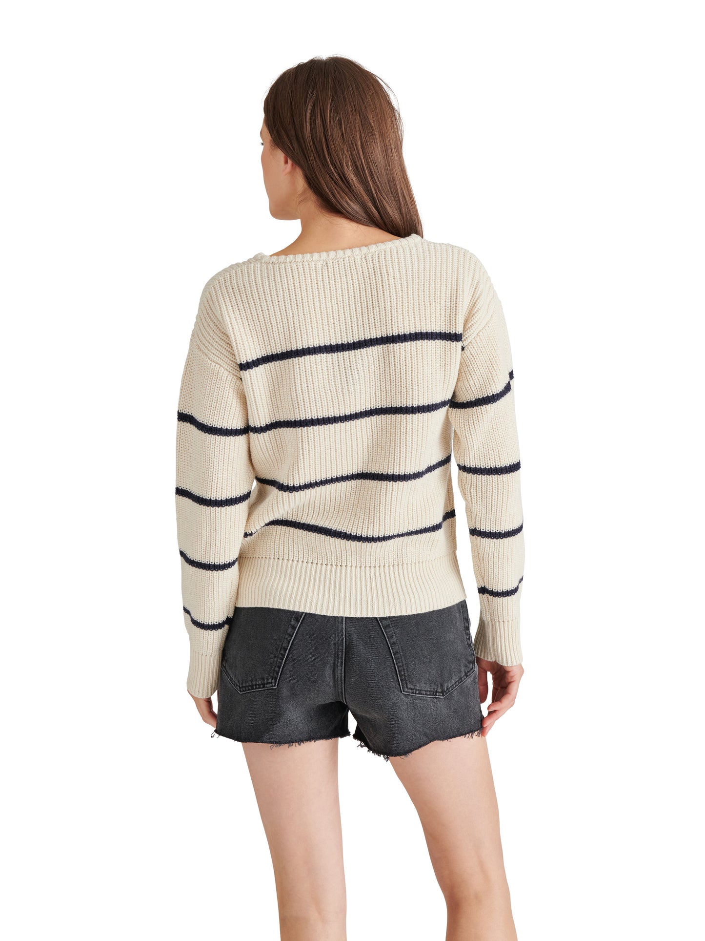 kaitlyn oatmeal/navy stripe knit