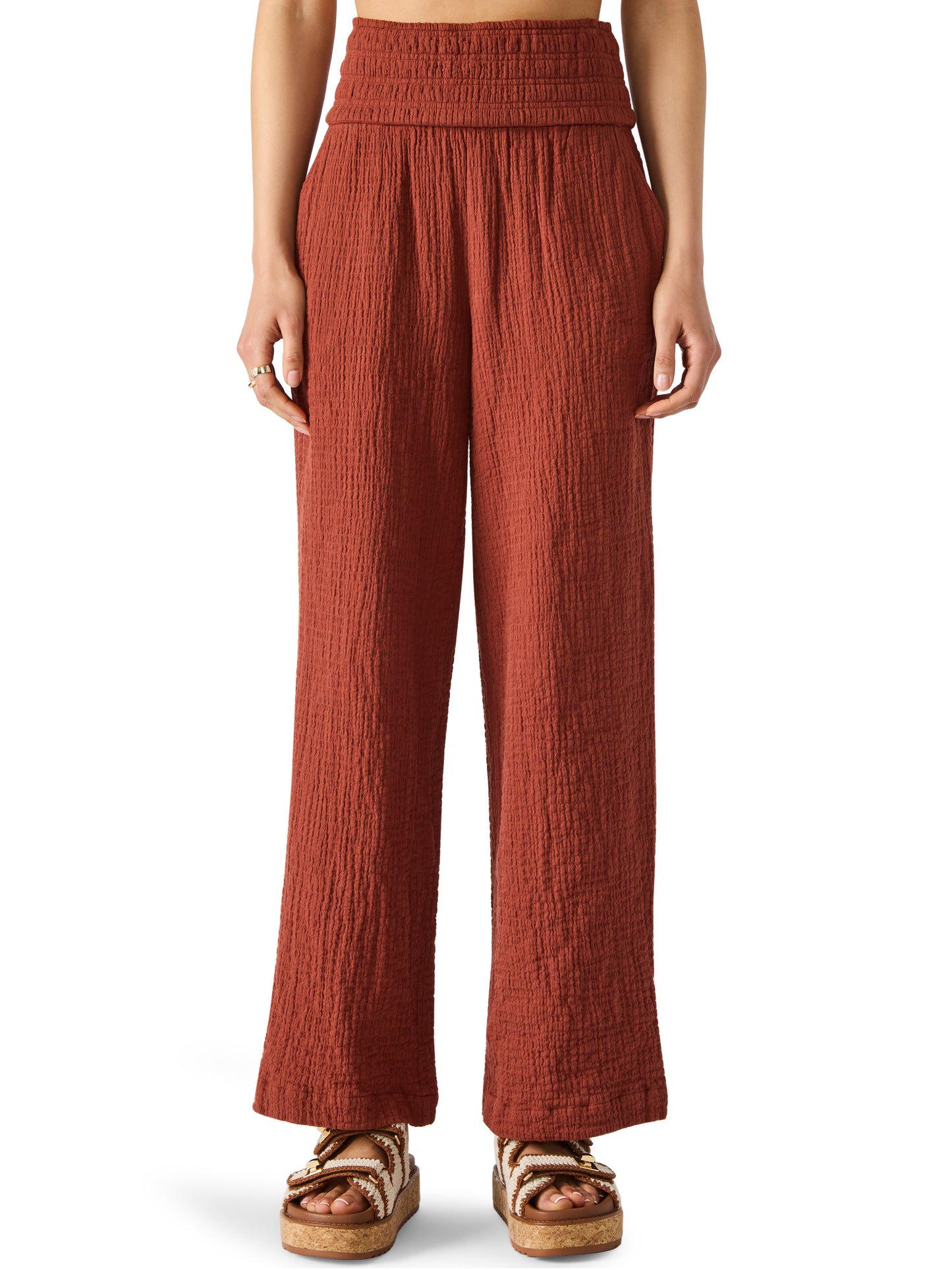 pomeline gauze pant dusty brick