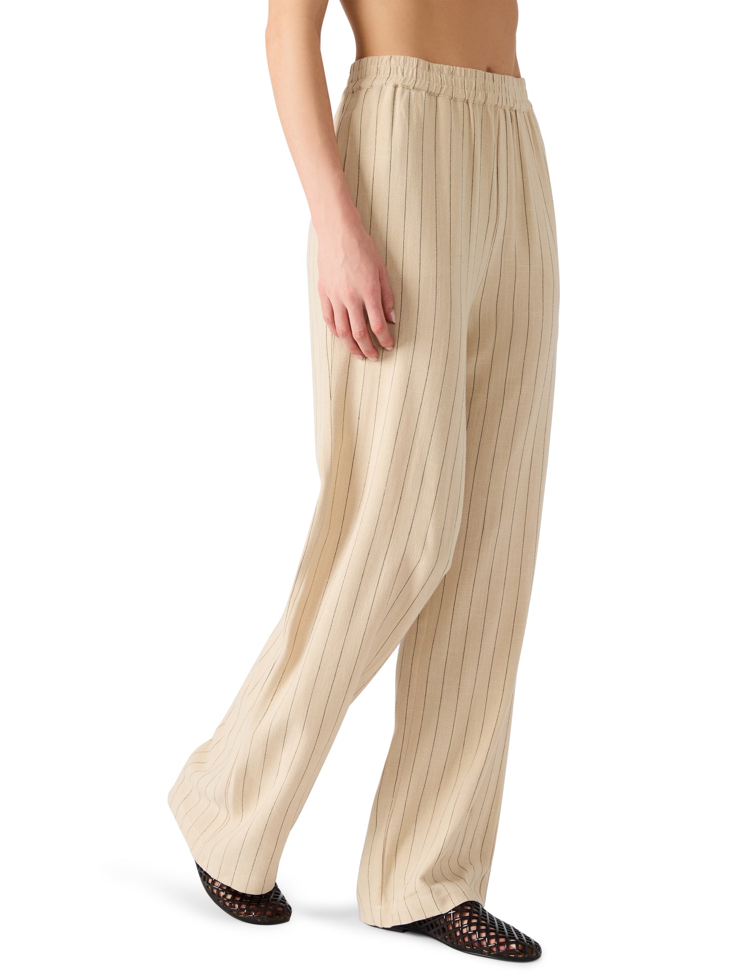 venita oatmeal stripe pant