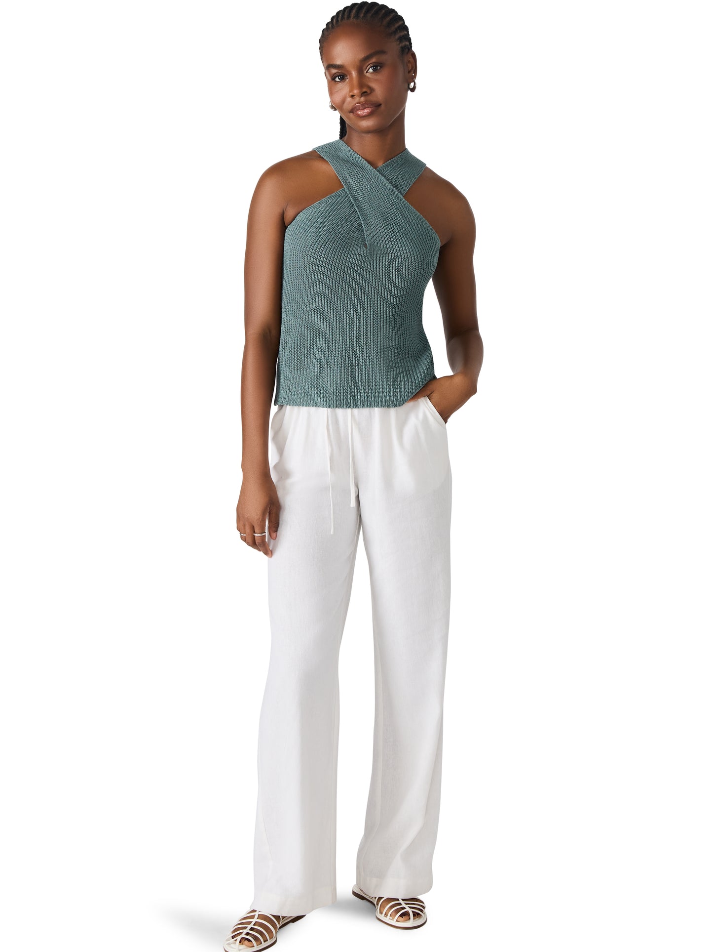 ellery knit teal tank