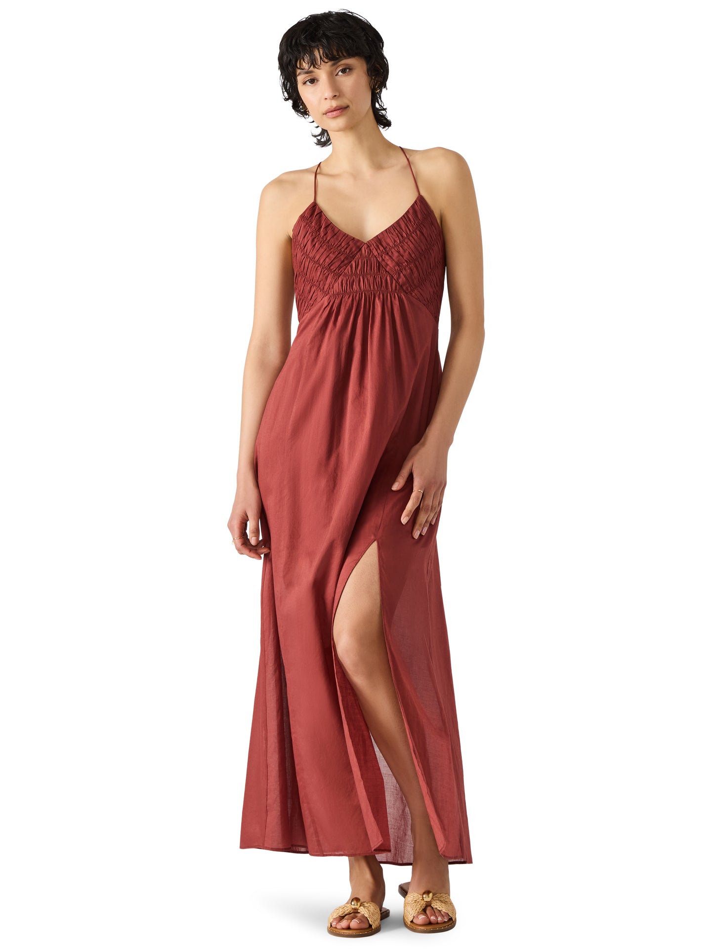 brianna dress dusty brick