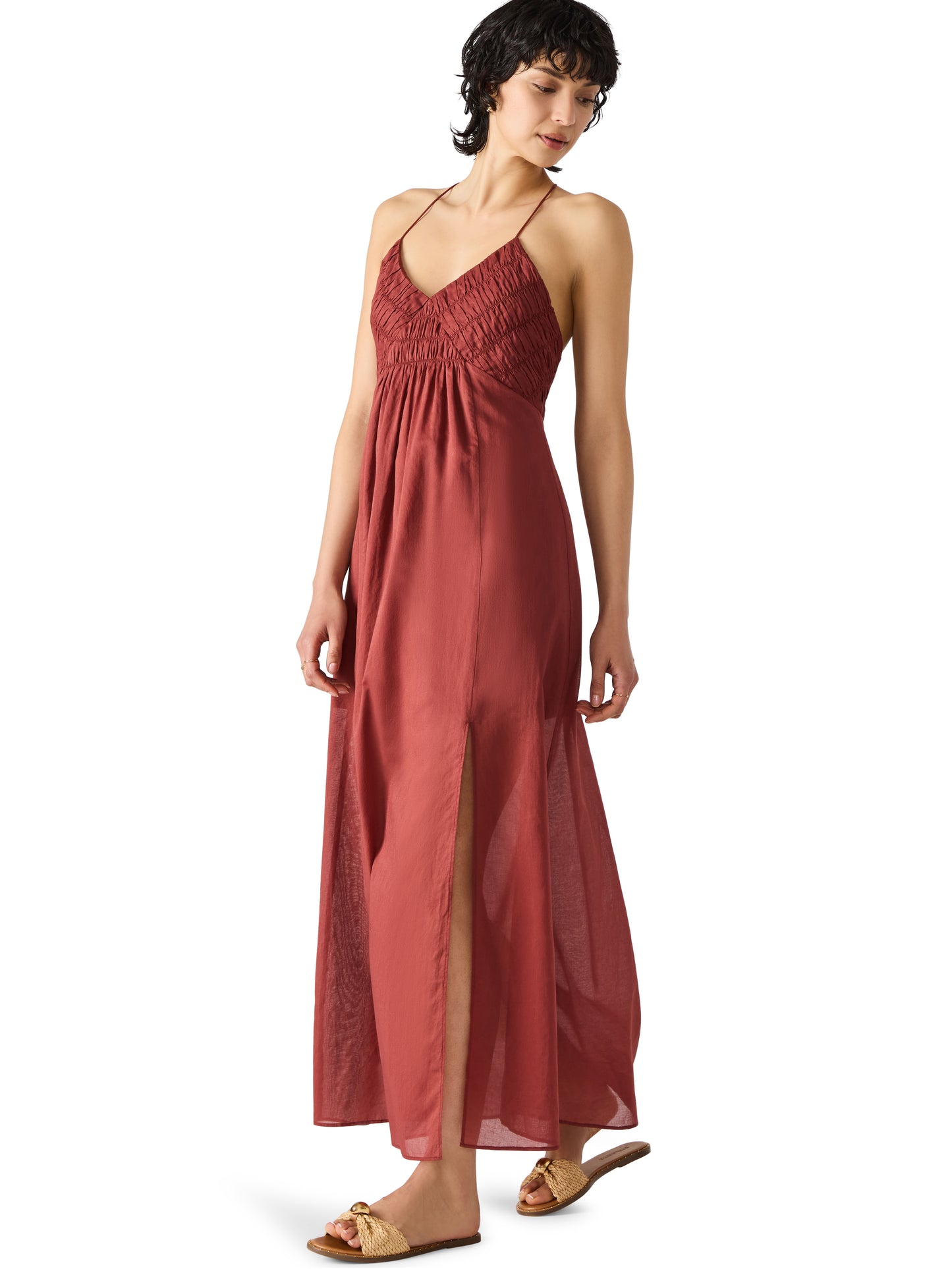 brianna dress dusty brick