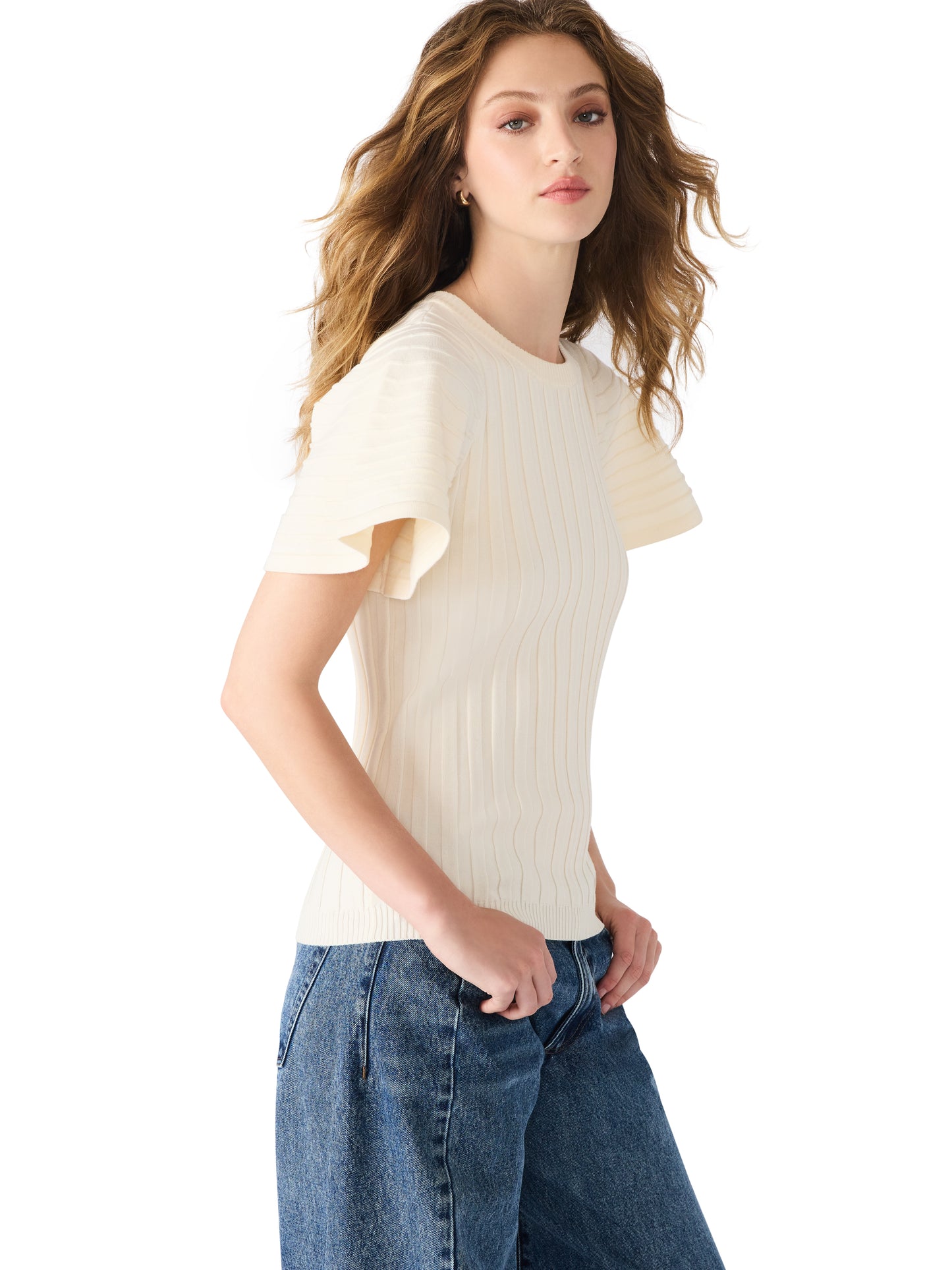 allie knit short sleeve sweater