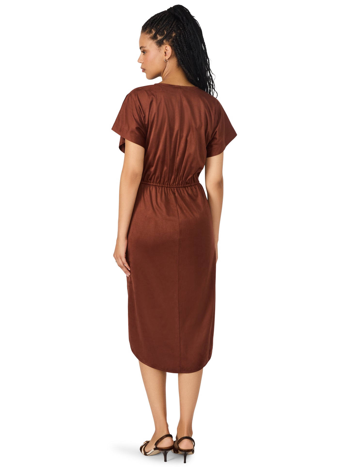 aimee suede dress dark fig