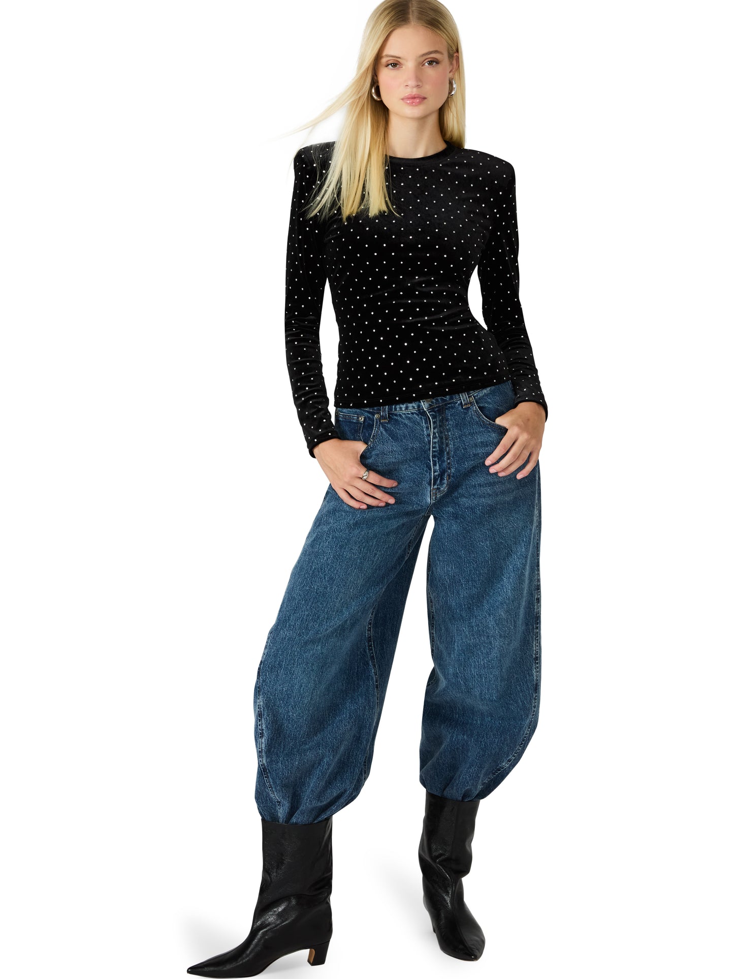 maddilyn blk velvet top