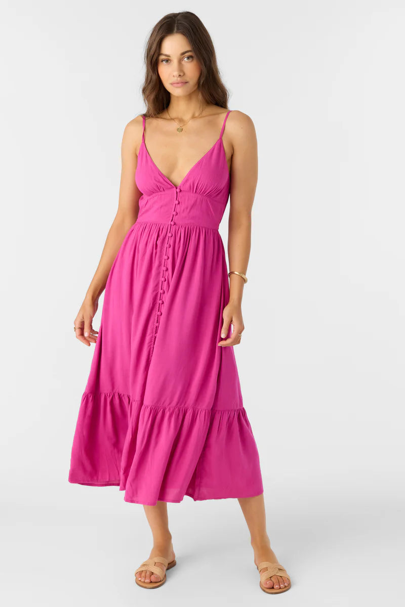 pilar fuchsia midi sun dress