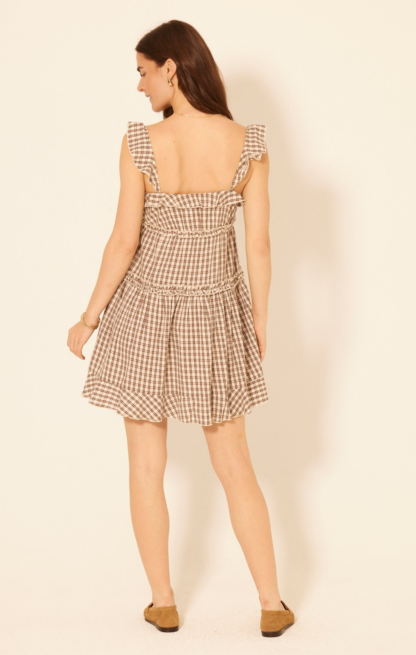 karelia dress cream plaid