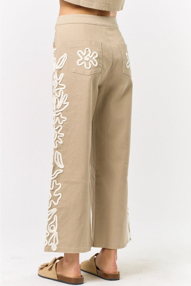 ditzy doodle khaki pant