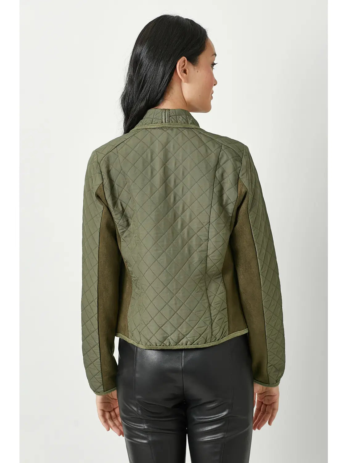 cass olive drape quilted jacket