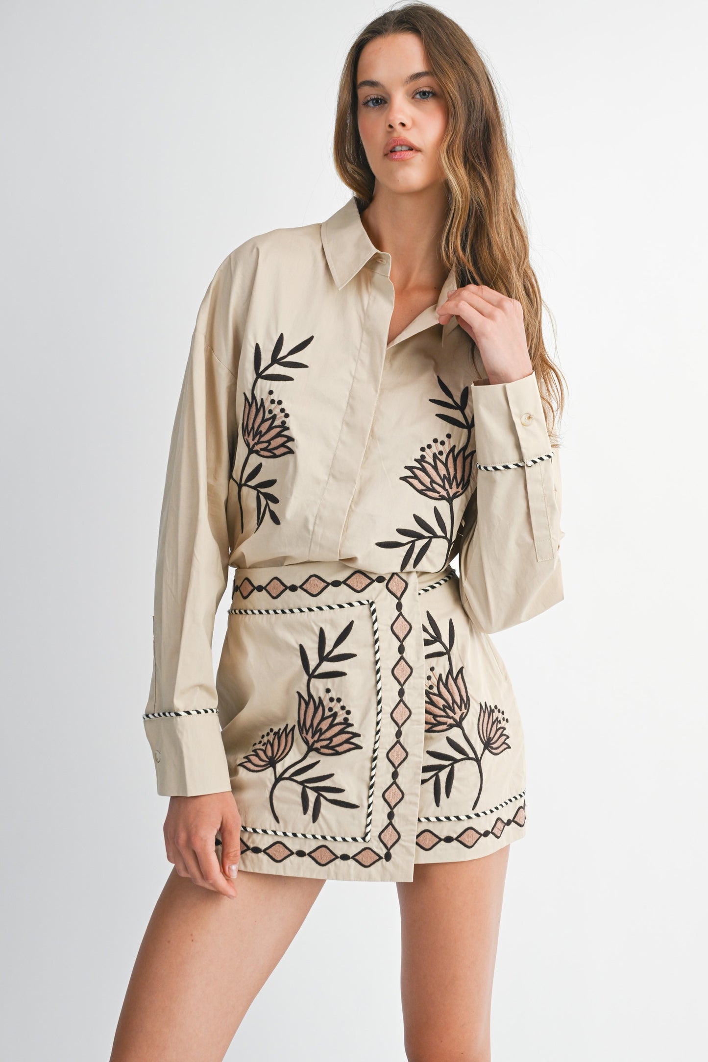 josie floral embroidered skirt