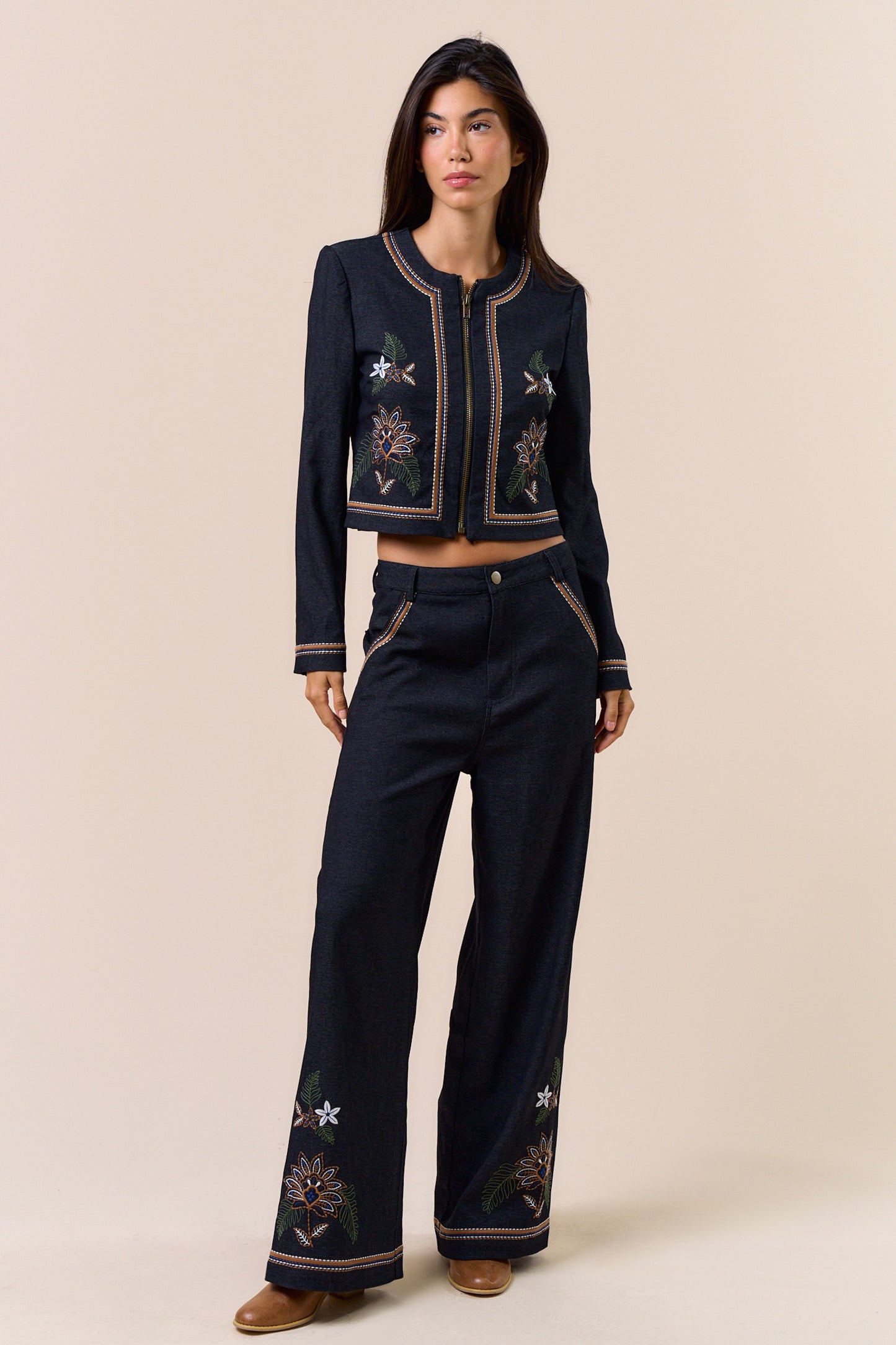 luna embroidered pants