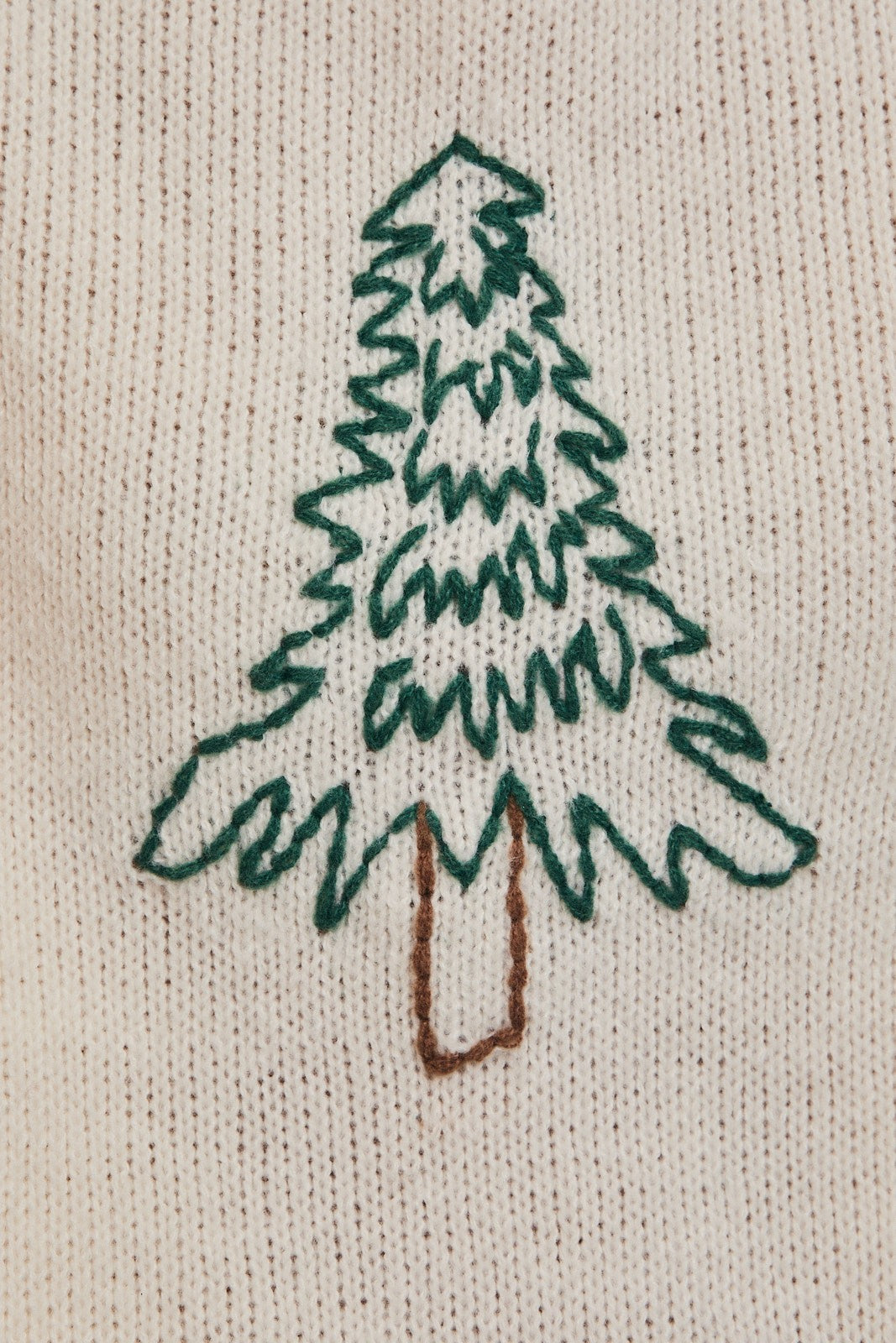 holiday tree stitched knit
