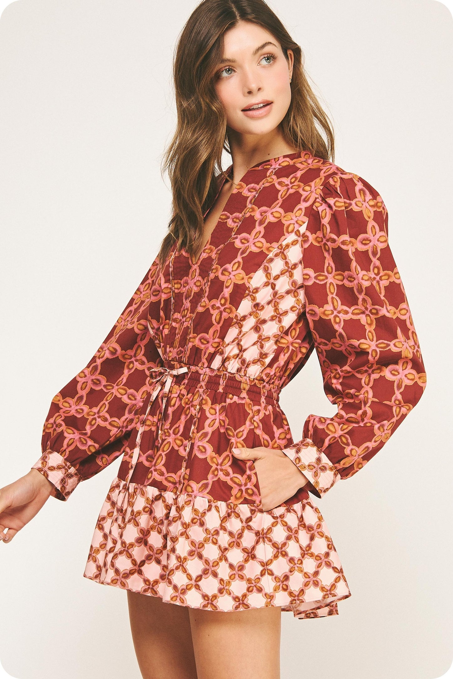 molly color block mini dress