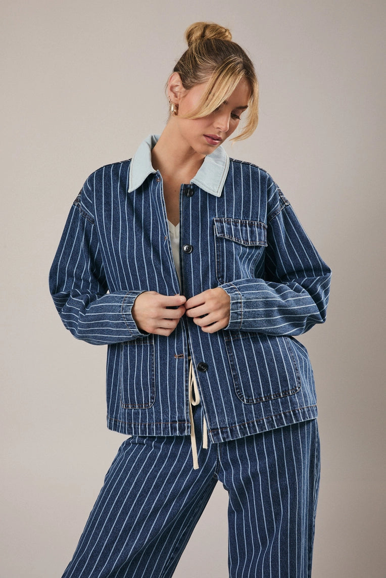 maura stripe barn jacket