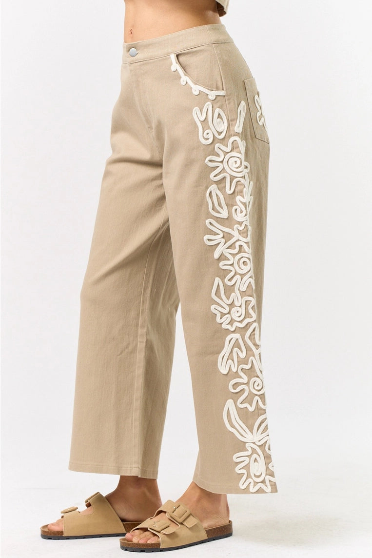 ditzy doodle khaki pant