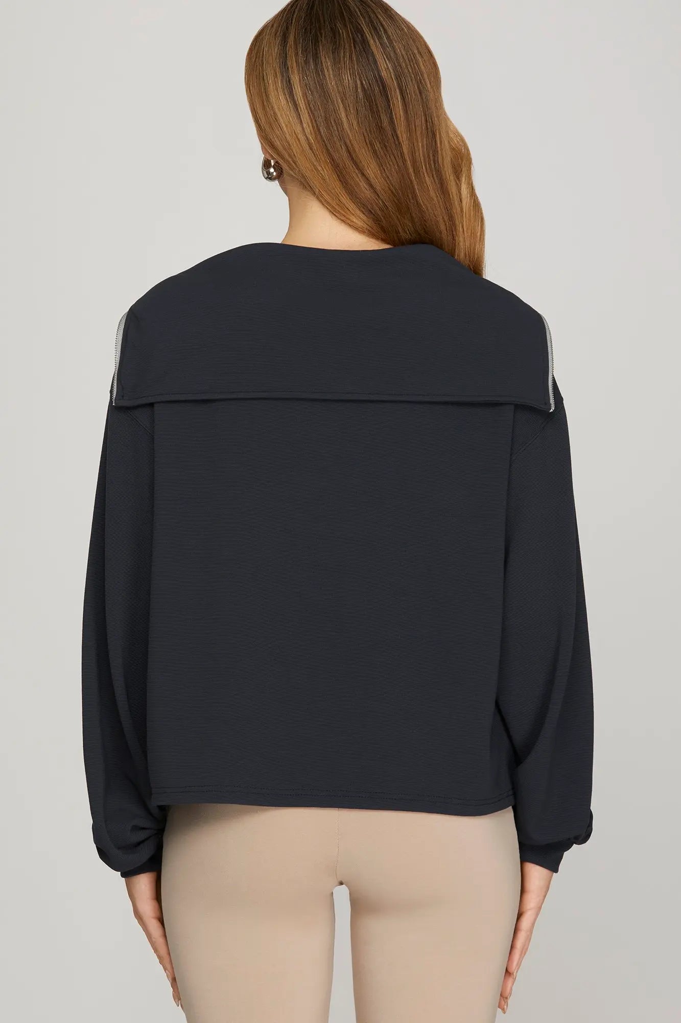 the nicole half zip sailor collar pullover navy