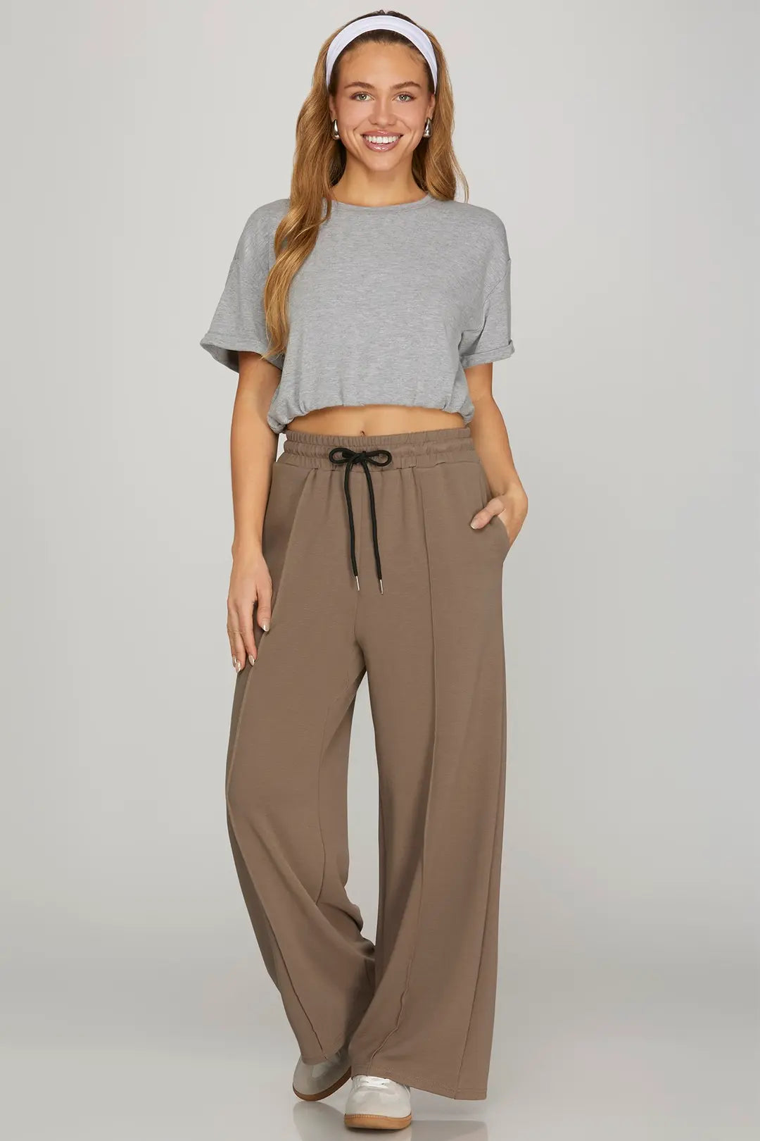 the nicole wide leg knit pants mocha
