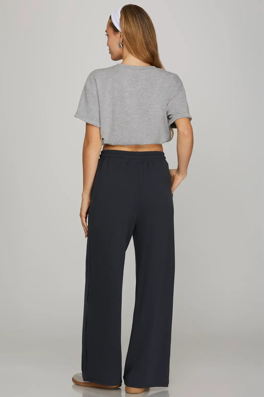 the nicole wide leg knit pants navy