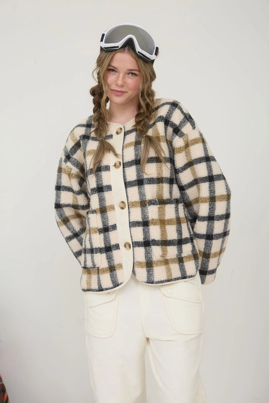 kelly plaid teddy shacket