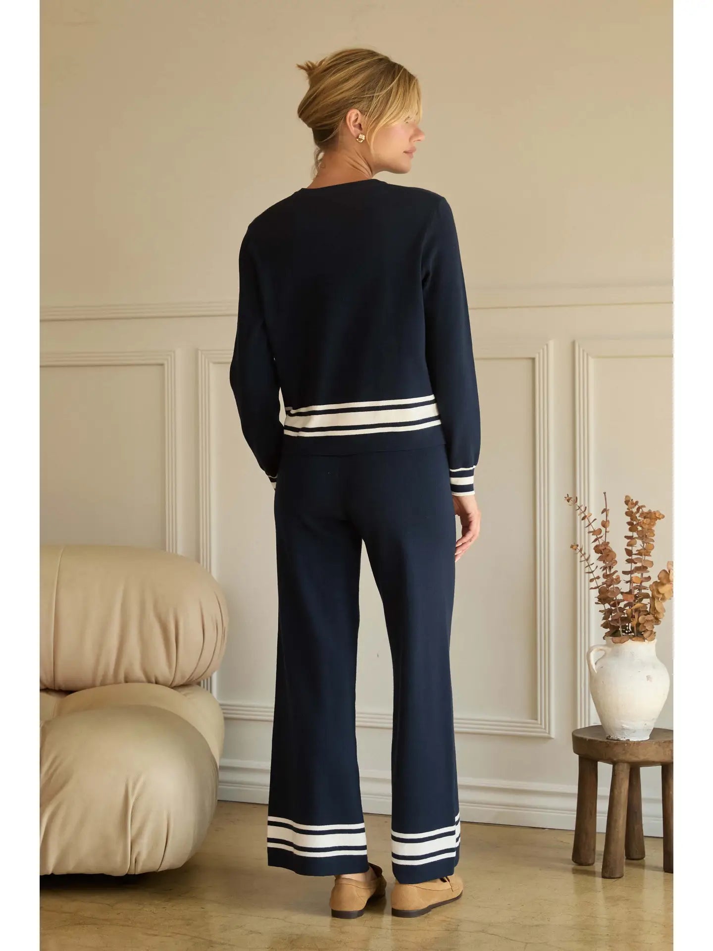 saylor navy knit pants