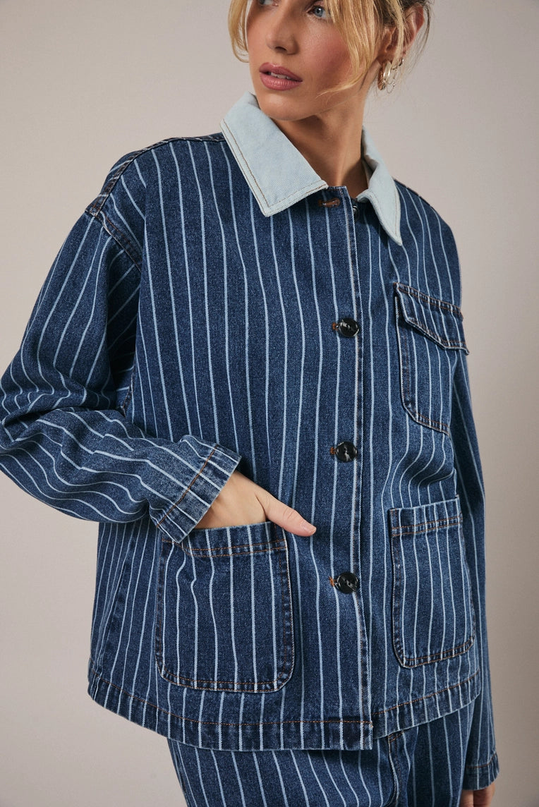 maura stripe barn jacket