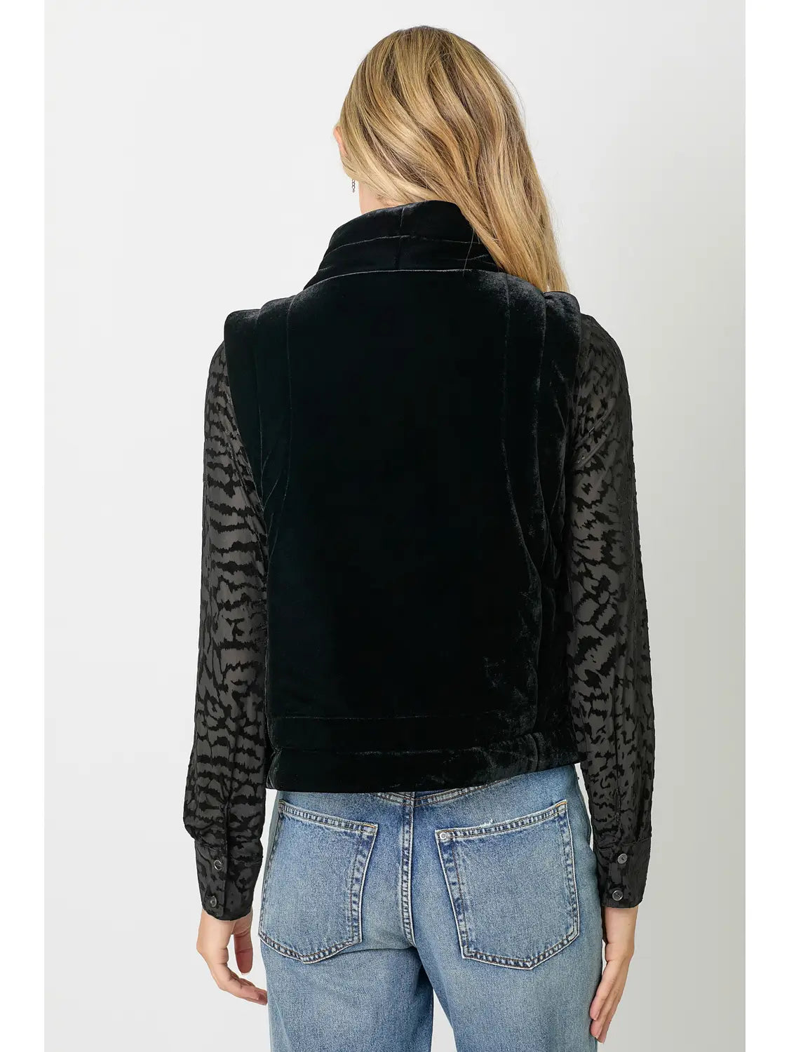 hannah velvet puffer vest