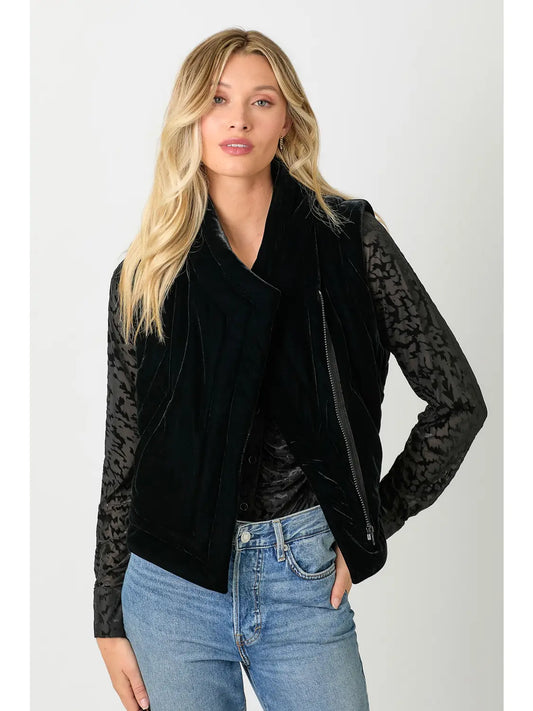 hannah velvet puffer vest