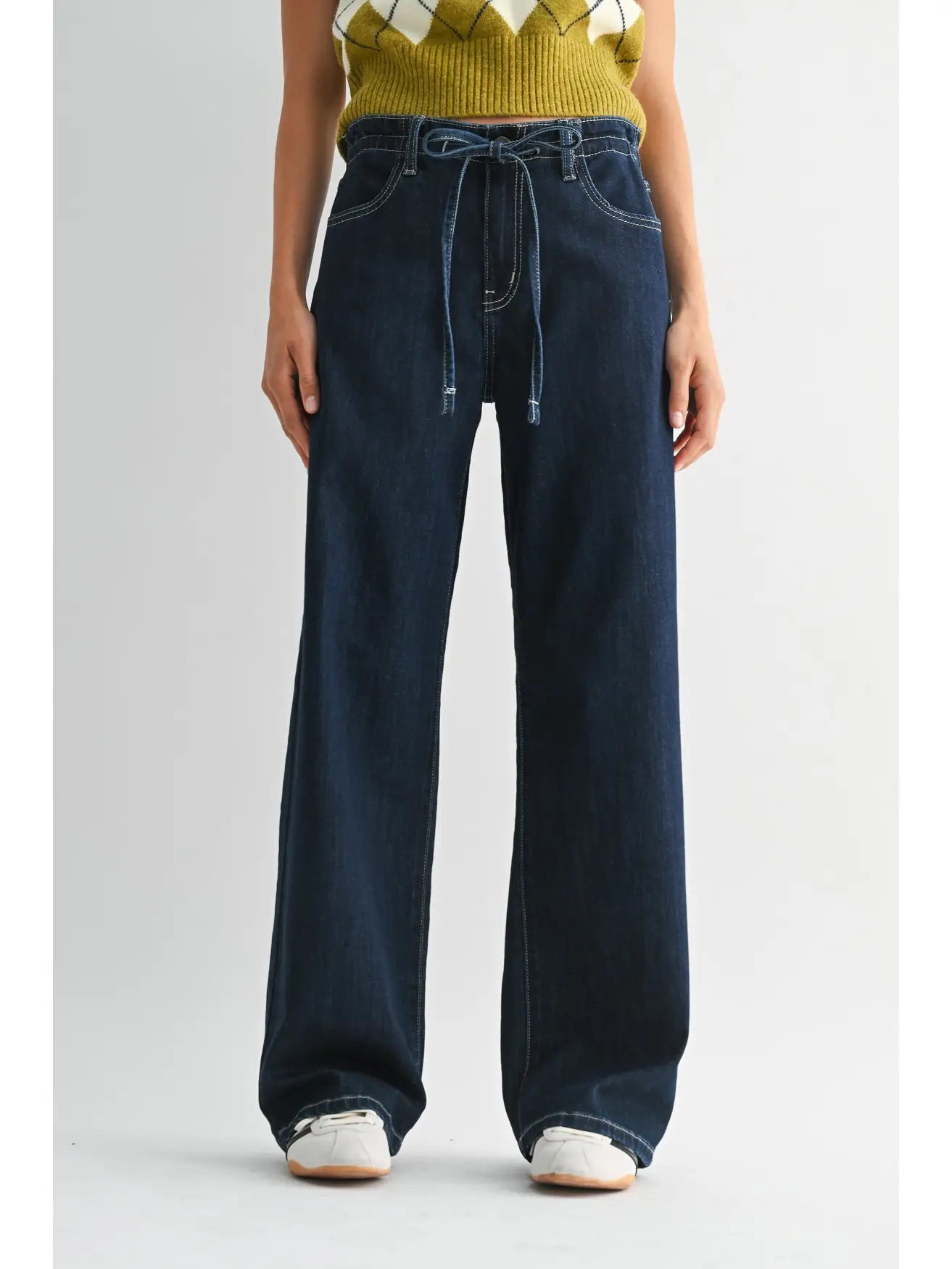 dani drawstring wide leg denim