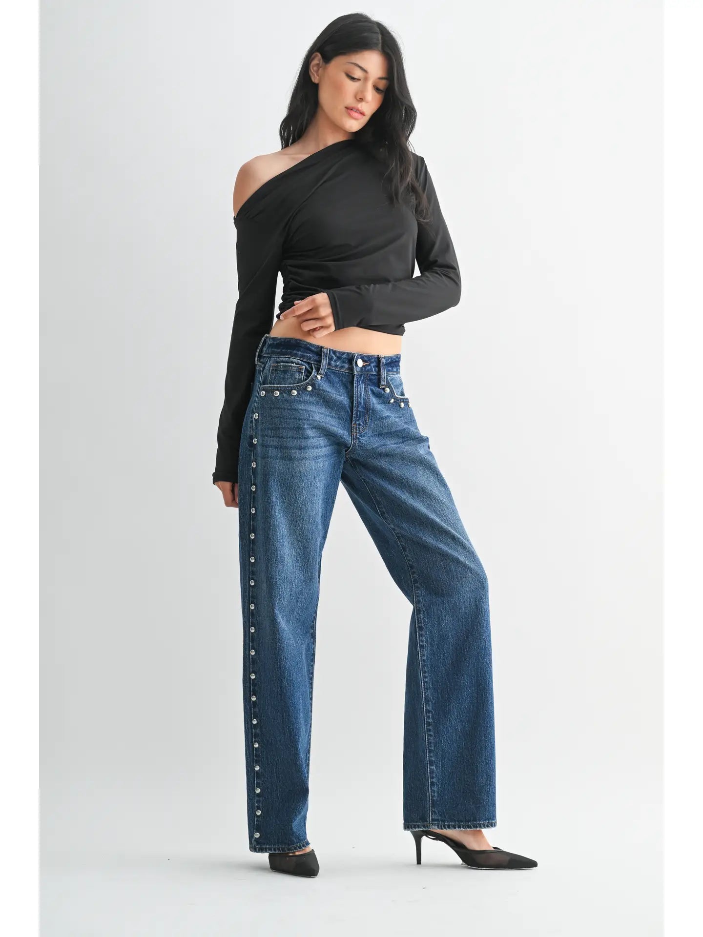 monica studded denim