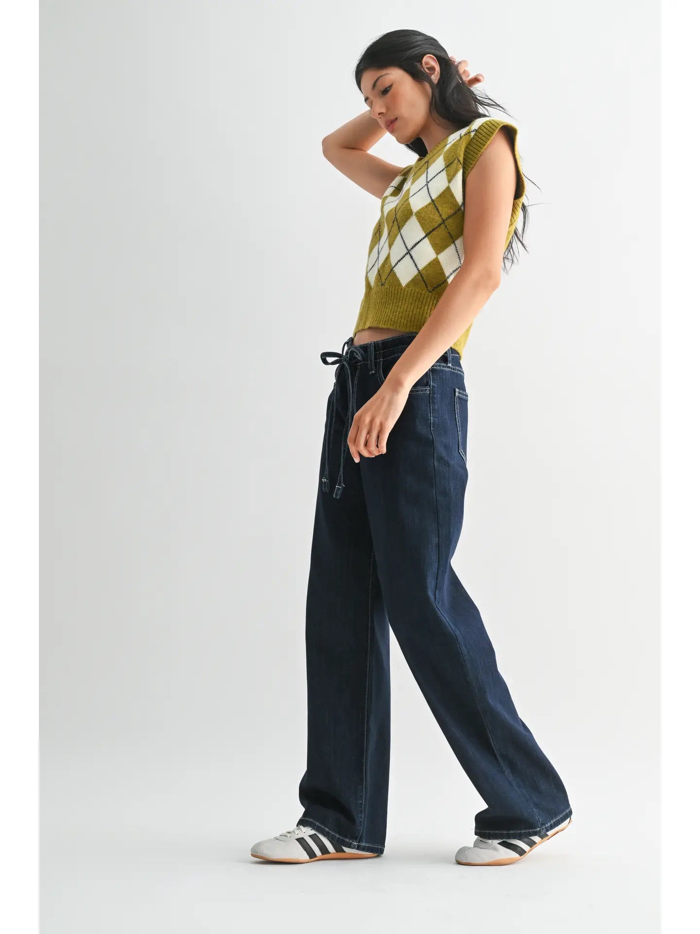 dani drawstring wide leg denim