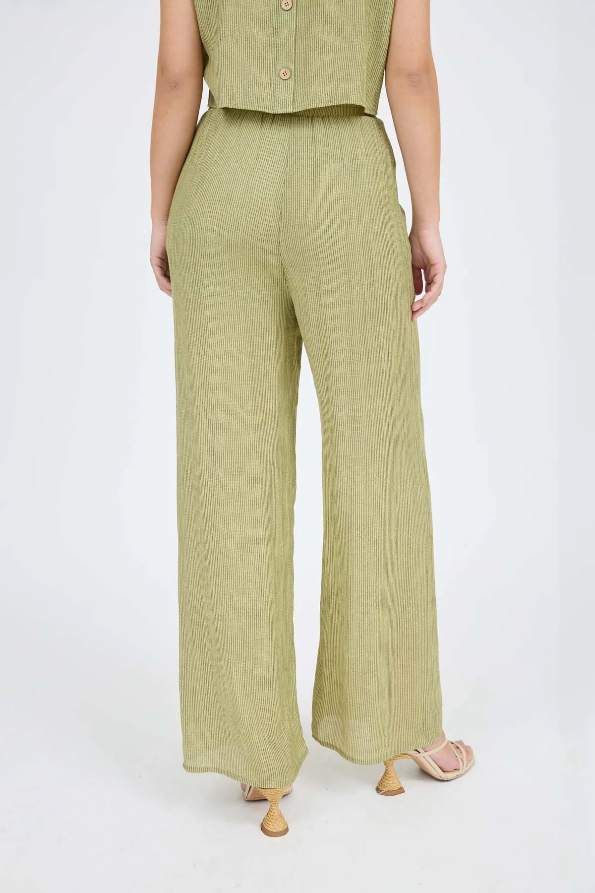 weekender stripe matching set olive