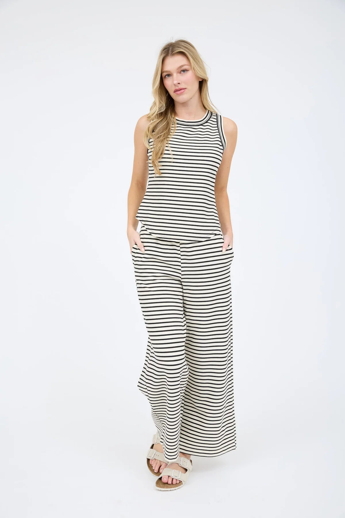classic stripe knit tank