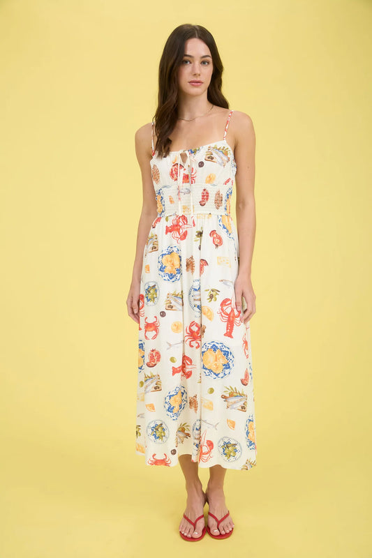 coastal lunch midi dress
