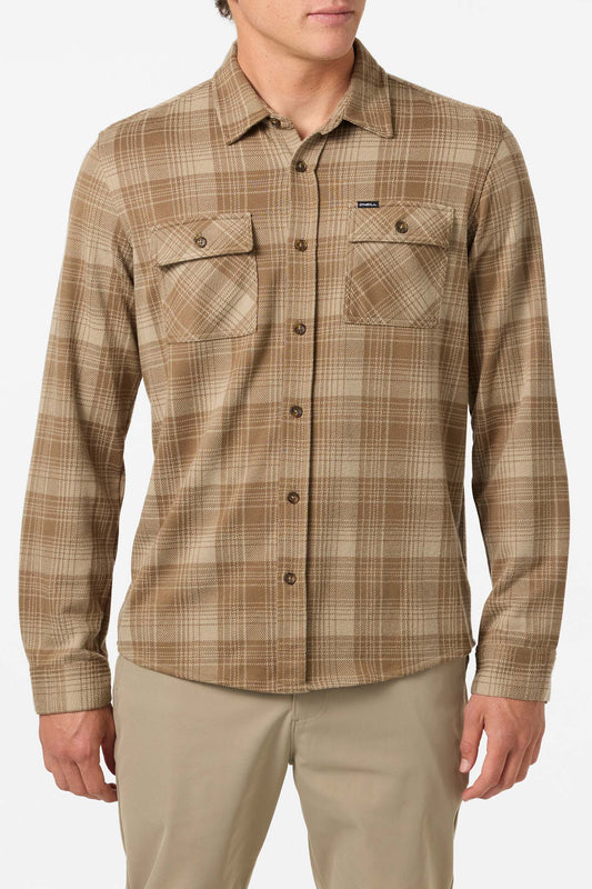 oneill sutton knit plaid khaki